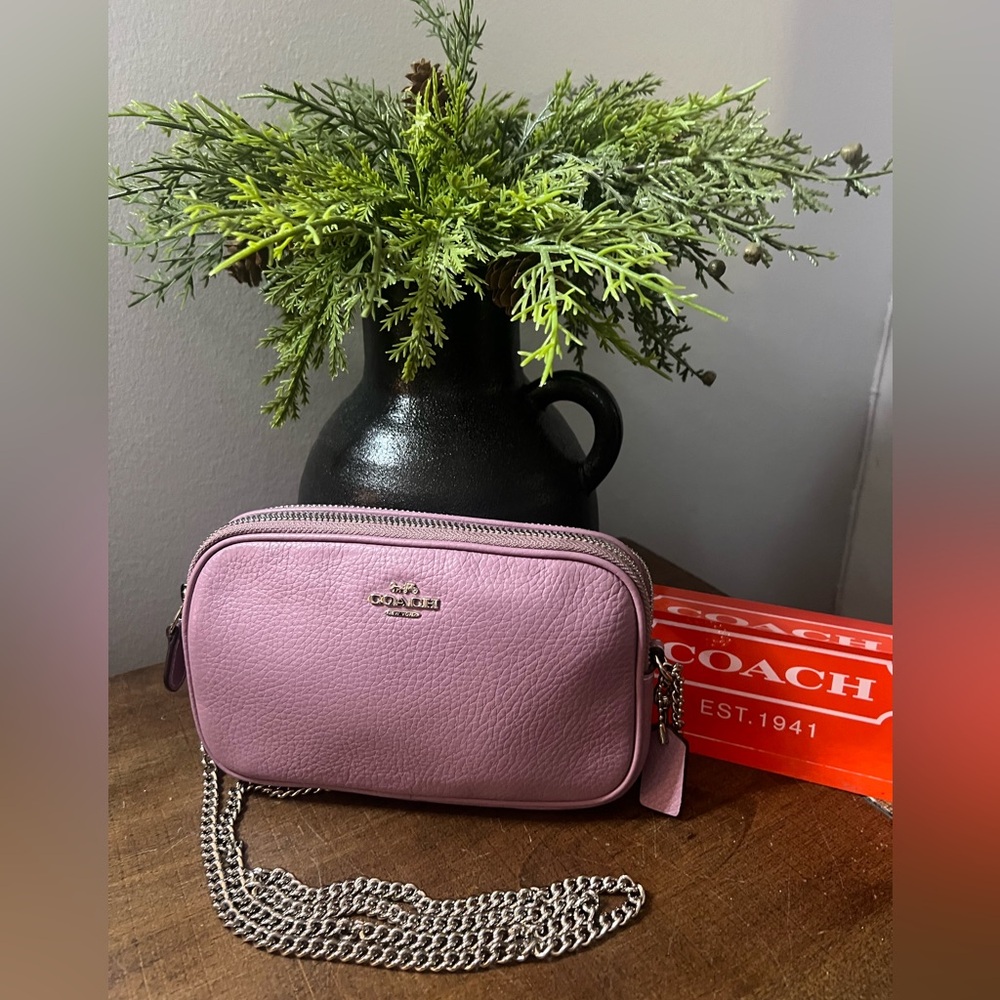 Coach Double Zip Purple Crossbody